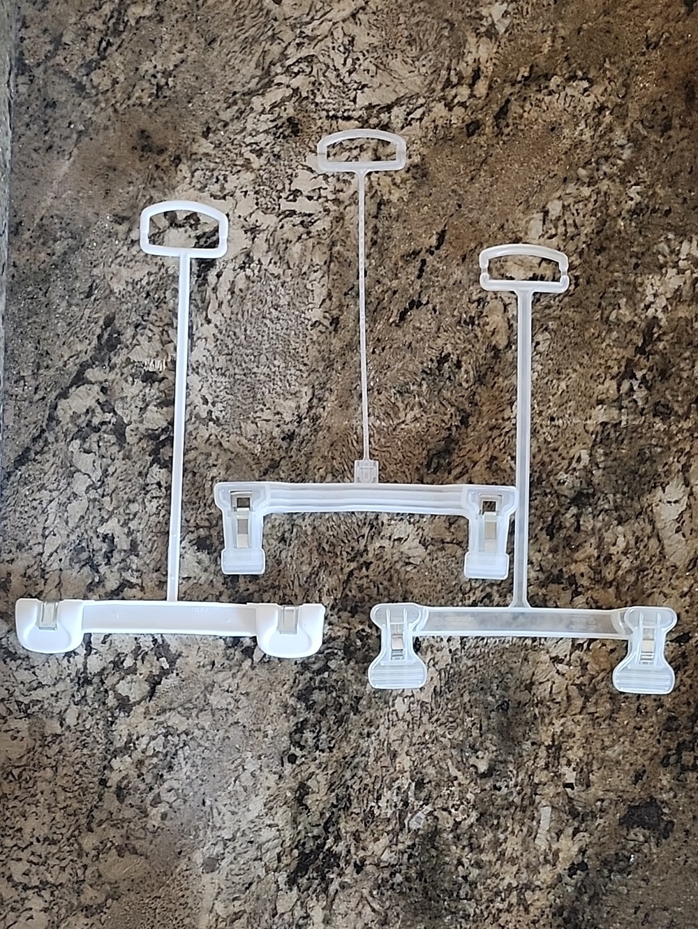Lot of 27 White and Clear Plastic Hangers for Babies Kids Pants Skirts Shorts - Picture 2 of 5